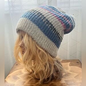 Free People Striped Knit Beanie Hat